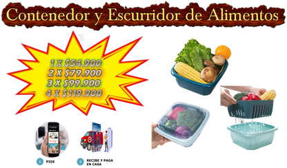 Contenedor y Escurridor de Alimentos