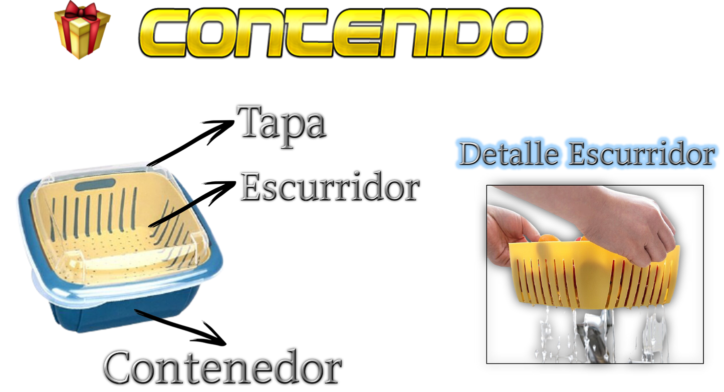 Contenedor y Escurridor de Alimentos